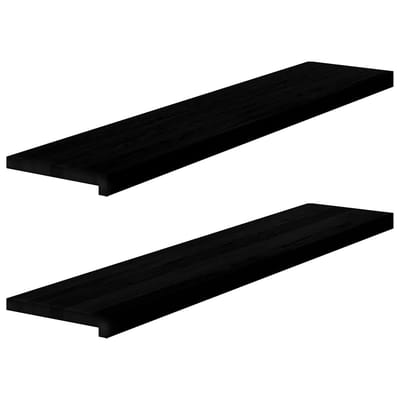 vidaXL - Vensterbanken - 2 - st - 120x30x2 - cm - massief - eikenhout - bruin-zwart