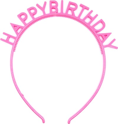 Diadeem happy birthday donkerroze - kinderfeestje - verjaardag