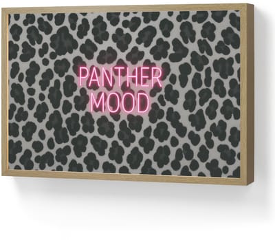 Wandlamp 60x40 cm - Oplaadbaar - Panterprint - Zwart - Neonletters - Roze - Wandlampen binnen woonkamer - Slaapkamer lamp - Decoratieve nachtlamp - Vloerlamp draadloos