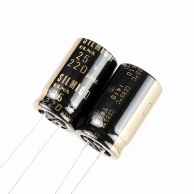 Audio Condensatoren - Elektrolytische Condensator - Audioverbetering - Zijdevezel Constructie - 220uF 25V - Zwart