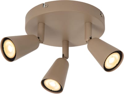Lucide TIANA - Plafondspot (Plafondlamp) - 3xGU10 - Taupe | Essential