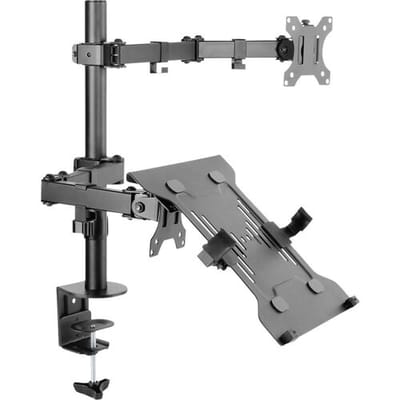 SpeaKa Professional SP-MM-302 Monitorbeugel Aantal monteerbare displays: 2 Display(s) 33,0 cm (13) - 81,3 cm (32) Zwart Draaibaar, In hoogte