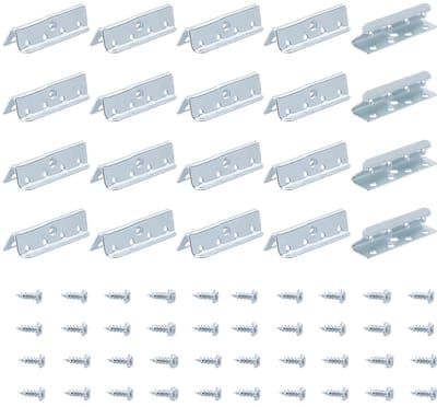 50 Pieces Metal End Clips voor Straps - Clamps - Silver - 2 x 0.6 Inch - voor Elastic Bands met Screws - End Clamps voor Rubber Bands en Coverings