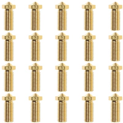 3D printer reserveonderdelen - 3D Printer Nozzles - 20-delige 0,3mm Vulkanische Messing Nozzles, Geschikt voor V5/V6 3D Printers