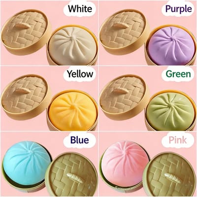 Kleurrijke Squishy Gestoomde Broodjes Dumplings Stressverlichting Fidget Speelgoed Simulatie Voedsel Gestoomd Gevuld Broodje Deeg Knijp Speelgoed beige