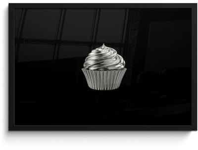Poster in lijst - Fotolijst 60x40 cm - Posters - Cupcake - Luxueus - Zilver - Posterlijst zwart - Decoratie - Wanddecoratie woonkamer - Muurdecoratie slaapkamer