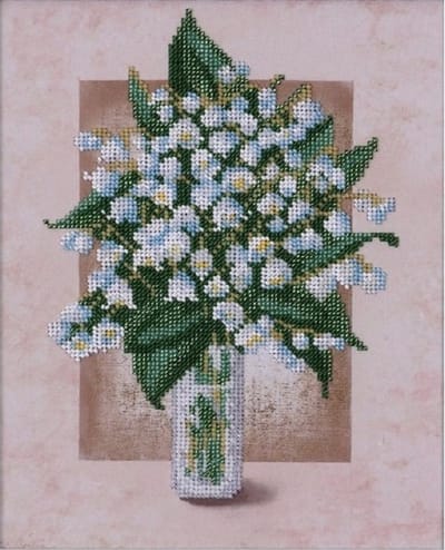 BORDUURPAKKET met kralen/parels - Lilly of the Valley - Lelietjes van Dalen - VDV