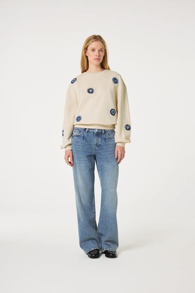 Fabienne Chapot Luna Sweater Oatmeal Melange Maat: S | Sweaters Outlet | Dames | Beige