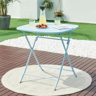 Inklapbare tuintafel vierkant 71x70x70 cm hemelsblauw - Perfect voor tuin en balkon