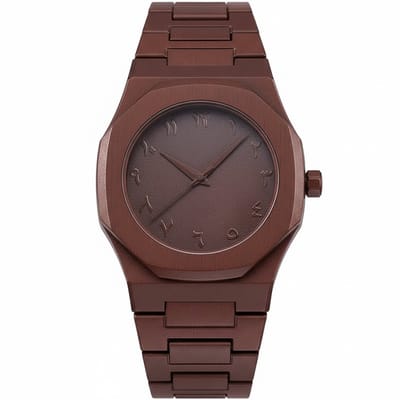 Baraka Treasures Luxe Horloge - Arabische Horloge - Arabic Dial - Unisex Horloge - Premium Horloge - Quartz - Ramadan Cadeau - Eid Cadeau - Bruin