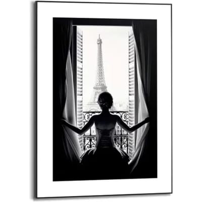 Decoratief Paneel Eiffeltoren Vanuit Een Appartement 50x70cm Mdf