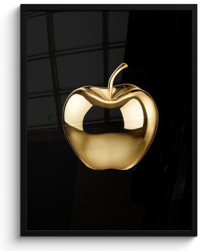 Fotolijst inclusief poster - Posterlijst 50x70 cm - Posters - Appel - Goud - Chrome - Zwart - Foto in lijst - Keuken decoratie muur - Wanddecoratie accessoires - Muurdecoratie - Schilderijen