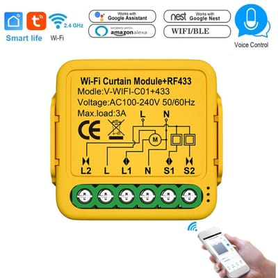 Tuya WIFI Intelligente 433 Gordijnmodule Jaloezieschakelaar Elektrisch gemotoriseerd gordijnrolluik veelkleurig