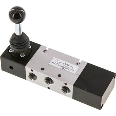 5/3 G1/4 '' Middendruk Handbediend Hefboom Ventiel -0.95-10bar/-13.2-140psi
