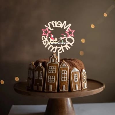 Kersttaart versiering voor feestelijke gelegenheden - Decoratie voor kersttaarten, gebak en desserts