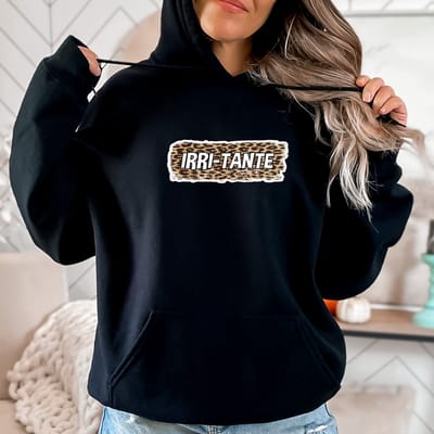 Dames hoodie- IRRI-TANTE- Warme zwarte hoodie- Maat 2XL