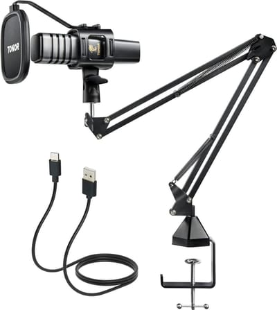DD Podcast Starterset - Podcast Set -Podcast Studio - 37x28x11cm - Zwart