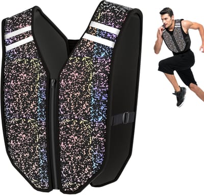Dailygoods- Gewichtsvest 10 kg - Verstelbaar Gewichtsvest - Trainingsvest met Ritssluiting - Gewichtsvest voor Hardlopen - Gewichtsvest met Reflecterende Strepen - Lekvrij Ontwerp