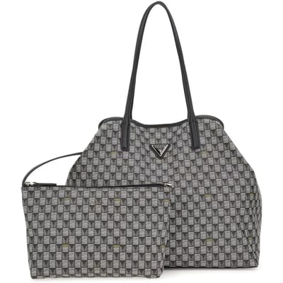 GUESS Shopper Schoudertas G Wave Large 2 In 1 Tote Bag Black Logo Zwart