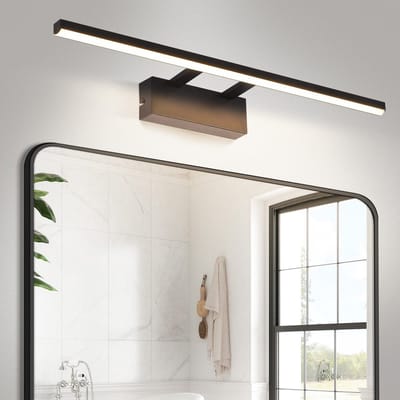 NETTLIFE Spiegellamp Badkamer - Zwart - Wandlamp LED - 13W - Modern - 60cm Spiegelverlichting - 4000K Neutraal Wit - Badkamerverlichting - voor Keuken | Hal | Portaal | Woonkamer