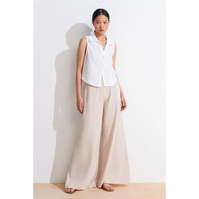 Hoge Taille Wijdbenige Tencel Palazzo Broek
