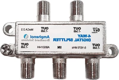Digitale Coax Splitter - Signaal Verdeler - Netwerk Uitbreiding - MoCA 2.5 Ondersteuning - 4 Poorten - Zilver