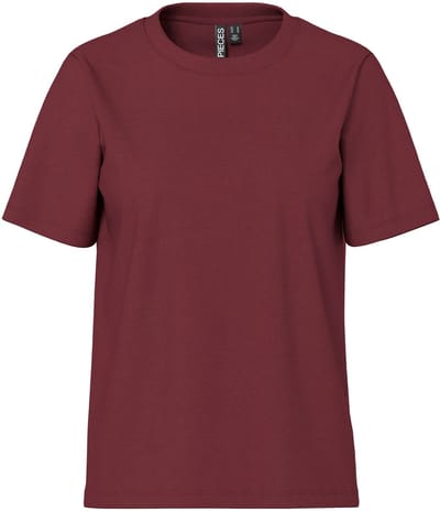 Pieces T-shirt Pcria Ss Solid Tee Jrs Noos Bc 17140802 Tawny Port Dames Maat - XL