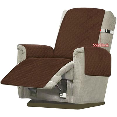Housse de Fauteuil Inclinable Housse pour Fauteuils Lavable Canapé avec Sangle Élastique Réglable Protecteur de Meubles pour Pièce black