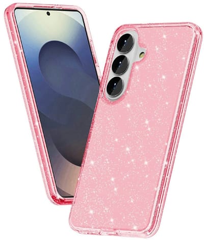 Coverup Hoesje - Geschikt voor Samsung Galaxy S26 Hoesje - Coverup Glitter TPU Back Cover - Roze