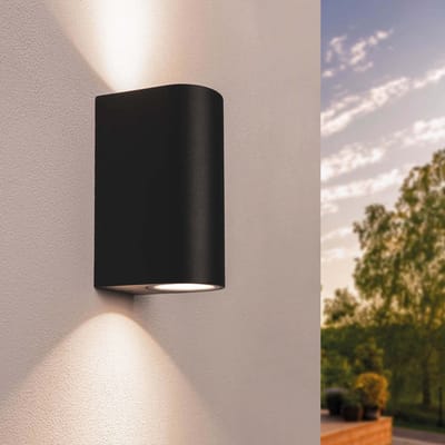 Ledvion - LED Wandlamp Santa Barbara - GU10 - IP54 - Zwart