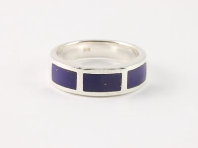 Zilveren ring met lapis lazuli - maat 20.5