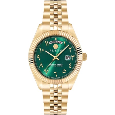 Philipp Plein Date Superlative PWPNA1026 Horloge - Staal - Goudkleurig - Ø 42 mm