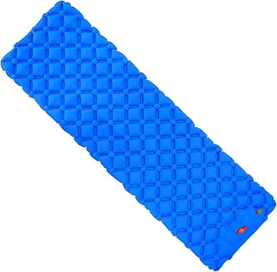 Zelfopblaasbare Campingmat - Kampeer Matras Slaapkussen - Outdoor Kamperen Ontspannen - Ergonomisch Kubus Ontwerp - 190x58x5cm - Blauw