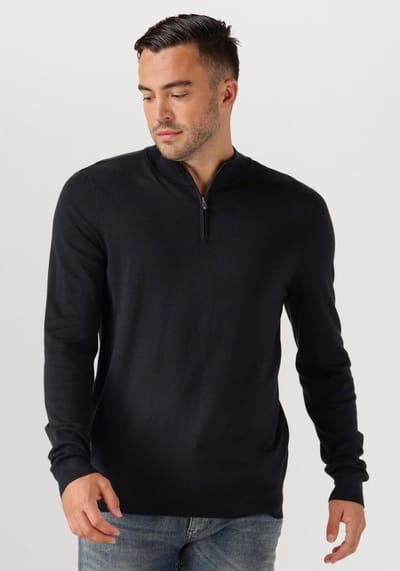 PURE PATH Essential Knitwear Halfzip Sweater Truien & Vesten Heren - Sweater - Hoodie - Vest- Donkerblauw - Maat XS