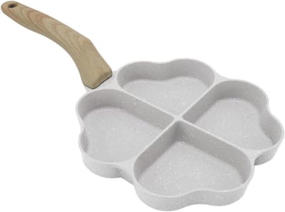 Koekenpan 4-delig - Eierpan Ontbijt - Snel Ontbijt Maken - Gelijkmatige Warmte - 17.5 cm - Zwart