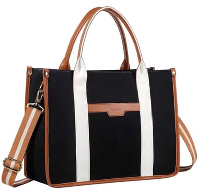 Waterbestendige Laptopdraagtas voor Dames - 15,6 Inch Canvas Handtas voor Werk en Reizen