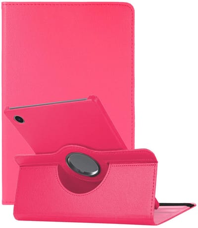 Hoes - Geschikt voor Samsung Galaxy Tab A9 - 360 Graden Draaibare Hard Cover Case - Tablet Hoesje Draaibaar - Donkerroze