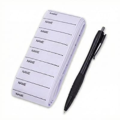 Consumerce® Opstrijkbare Kledinglabels 100 Stuks - Inclusief Pen - Wasbaar - Kleding Labels Textiel - Strijklabels - Label Naam - Naamlabels
