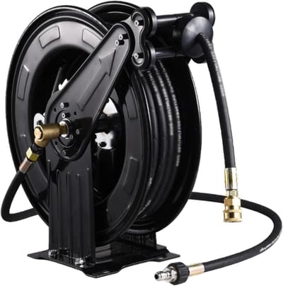Slanghaspel - Waterslanghouder - Tuin Besproeien - Automatisch Intrekbaar - 20 meter - Grijs