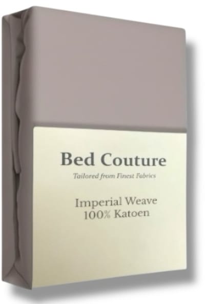 Bed Couture - Hoeslaken van 100% Katoen - Eenpersoons 90x200cm - Hoekhoogte 30cm - Ultra Zacht en Duurzaam - Taupe