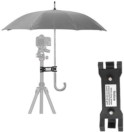 Dailygoods- Parapluclip Draaibaar - Bevestiging voor Flitslicht - Statief Houder - Outdoor Fotografie - Lichtgewicht - Zwart, ABS - Fotografie Klem