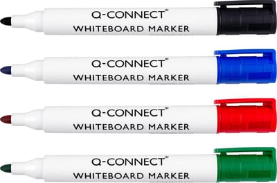 Whiteboard-marker Q-Connect KF26038 Wit Multicolour (4 Stuks)