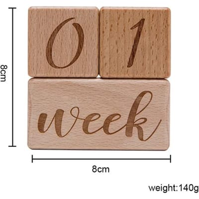 Houten Mijlpijlblokken voor Baby's 0-12 Maanden Pasgeboren Geboorte Groei Hoge Kwaliteit Herdenkingsrekwisieten Baby Fotografie Accessoires beige
