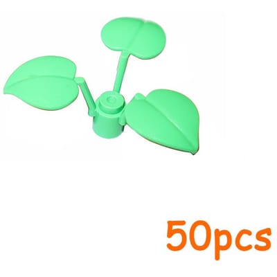 50 STUKS Plantenbevestigingen MOC Stad Dennentak Struik Steel Breedbladig met 3 Perzikbladeren Grasbloem Bouwstenen 6255