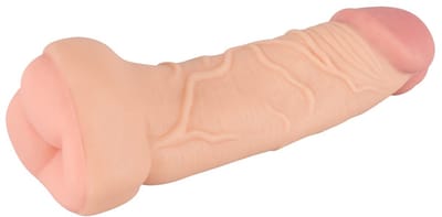 Nature Skin – Zijdezachte Penis Sleeve Masturbator met Aders 21 cm – beigeig