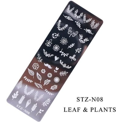 Retro Bloem Vlinder Nagellak Stempels Plaat Sneeuwvlok Dier Kant Stempel Stencils Plaat Afbeelding Decoratie Gereedschap N08