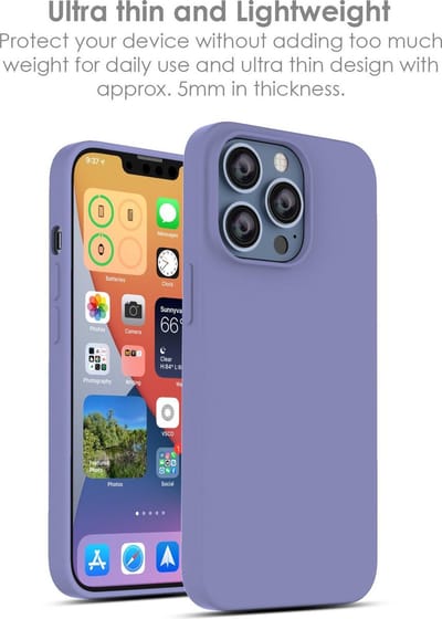Hoesje Geschikt voor iPhone 13 Pro Max – Liquid siliconen backcover – Lila