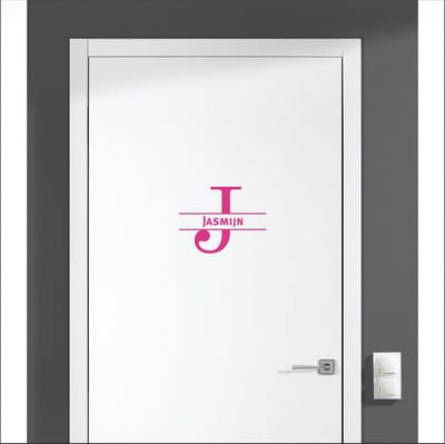 Deursticker Met Naam -  Jasmijn - Roze
