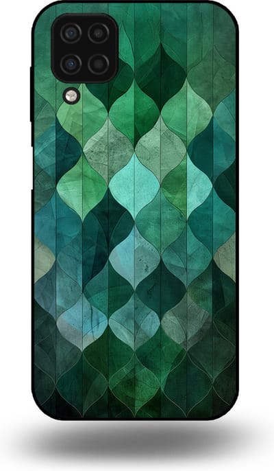 Smartphonica Telefoonhoesje geschikt voor Samsung Galaxy A12 met groene bladeren opdruk - TPU backcover case green leaf design - Groen geschikt voor Samsung Galaxy A12