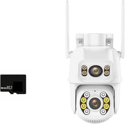 Beveiligingscamera - IP-camera Dual Lens - Huis Bewaken - Automatische Tracking - 4K 8MP - Wit
